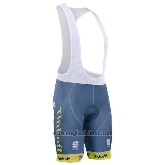 2016 Abbigliamento Ciclismo Tinkoff Lider Giallo e Nero Manica Corta e Salopette